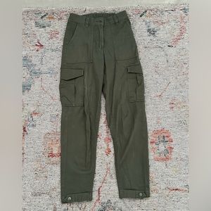 Aqua cropped cargo pants